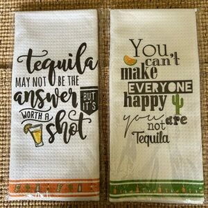 NEW bar/kitchen dishtowels with tequila theme. Set of 2